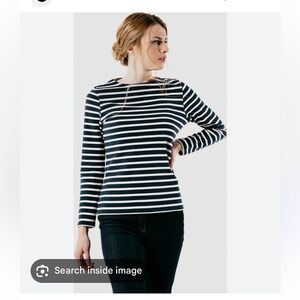 Saint James
Meridame II Breton Top - Women's - Ecru and Marine